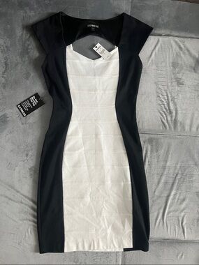 Express Black and White Bodycon Dress- NWT